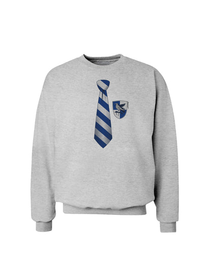 TooLoud Wizard Tie Blue and Silver Sweatshirt-Sweatshirts-TooLoud-AshGray-Small-Davson Sales