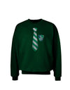 TooLoud Wizard Tie Green and Silver Adult Dark Sweatshirt-Sweatshirts-TooLoud-Deep-Forest-Green-Small-Davson Sales