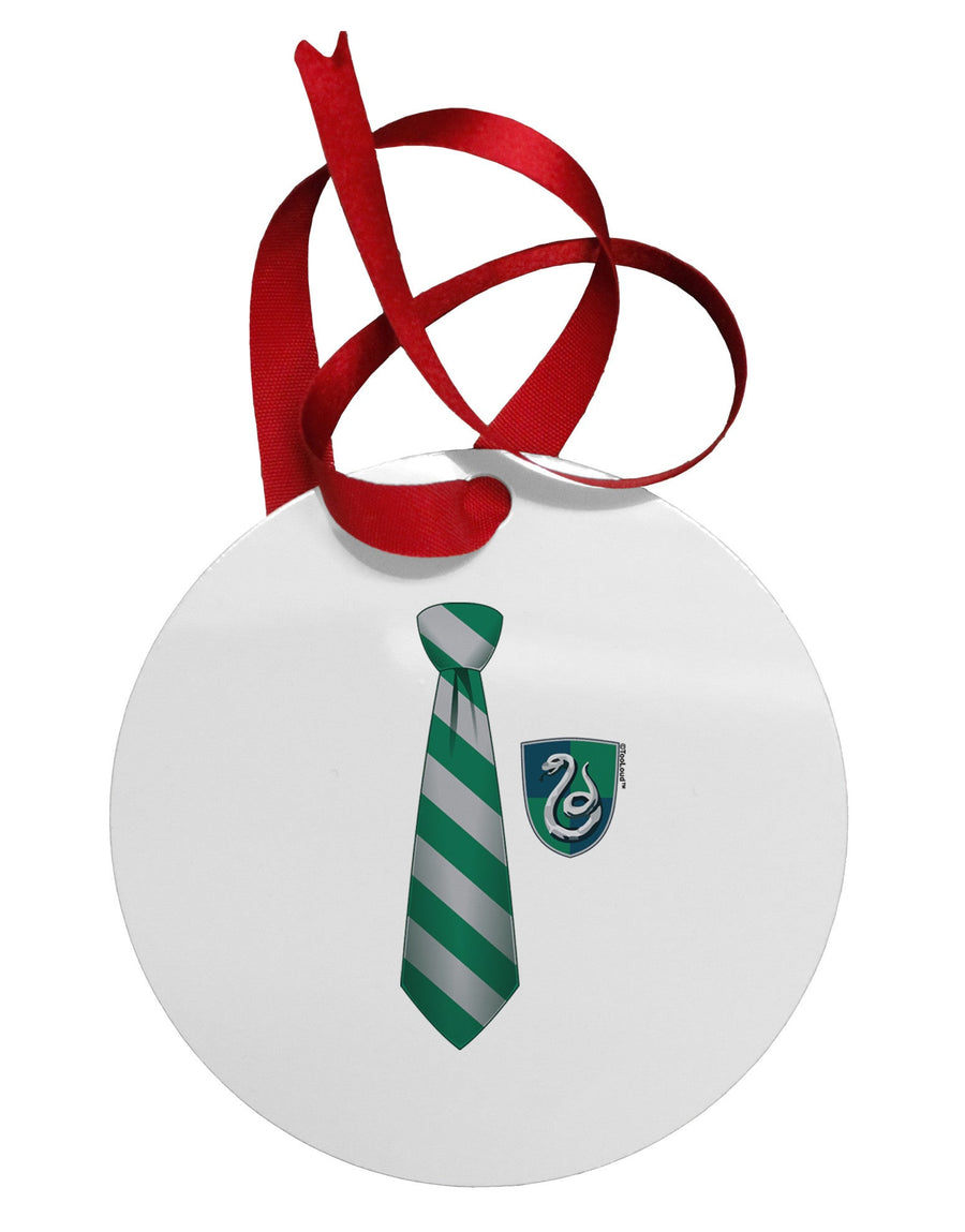 TooLoud Wizard Tie Green and Silver Circular Metal Ornament-Ornament-TooLoud-White-Davson Sales