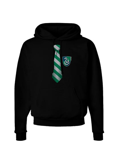 TooLoud Wizard Tie Green and Silver Dark Hoodie Sweatshirt-Hoodie-TooLoud-Black-Small-Davson Sales