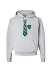 TooLoud Wizard Tie Green and Silver Hoodie Sweatshirt-Hoodie-TooLoud-AshGray-Small-Davson Sales