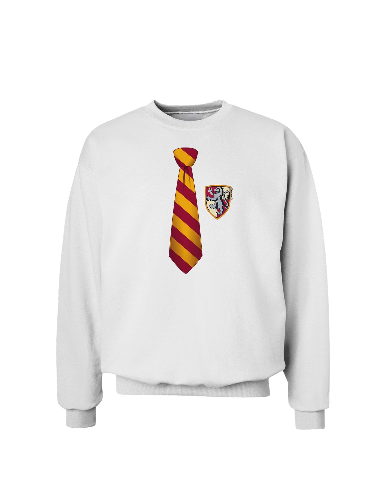 TooLoud Wizard Tie Red and Yellow Sweatshirt-Sweatshirts-TooLoud-White-Small-Davson Sales