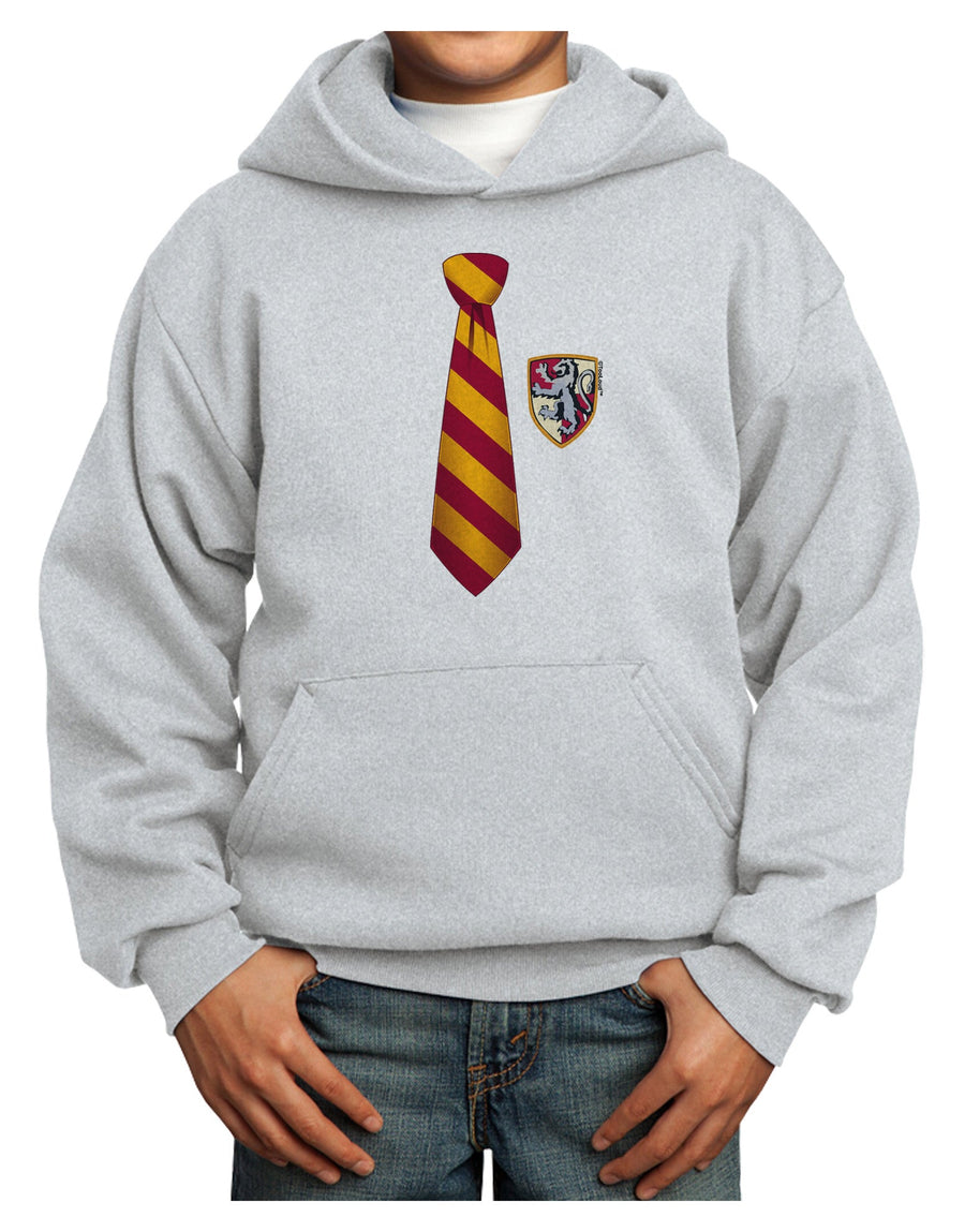 TooLoud Wizard Tie Red and Yellow Youth Hoodie Pullover Sweatshirt-Youth Hoodie-TooLoud-White-XS-Davson Sales