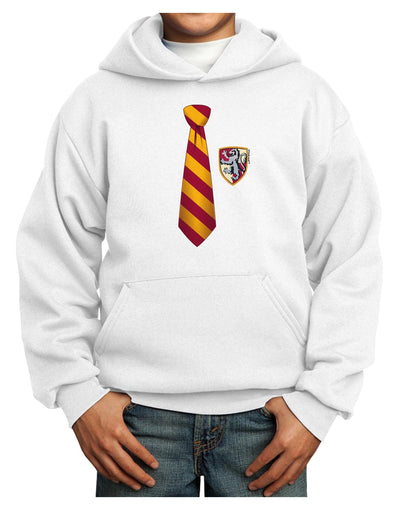 TooLoud Wizard Tie Red and Yellow Youth Hoodie Pullover Sweatshirt-Youth Hoodie-TooLoud-White-XS-Davson Sales