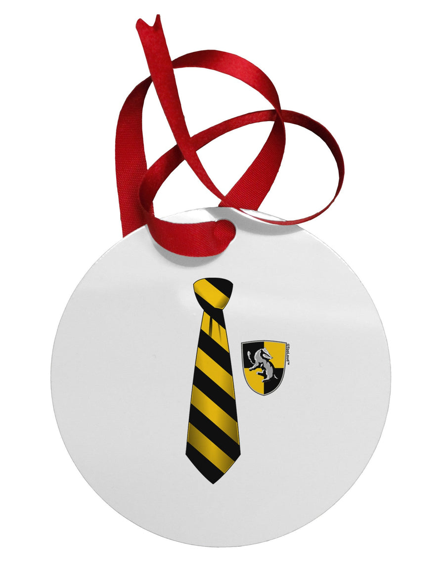 TooLoud Wizard Tie Yellow and Black Circular Metal Ornament-Ornament-TooLoud-White-Davson Sales