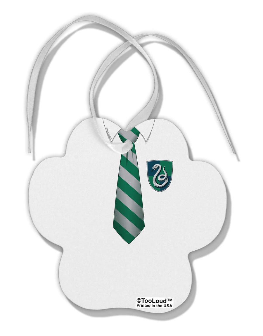 TooLoud Wizard Uniform Green and Silver Paw Print Shaped Ornament All Over Print-Ornament-TooLoud-White-Davson Sales