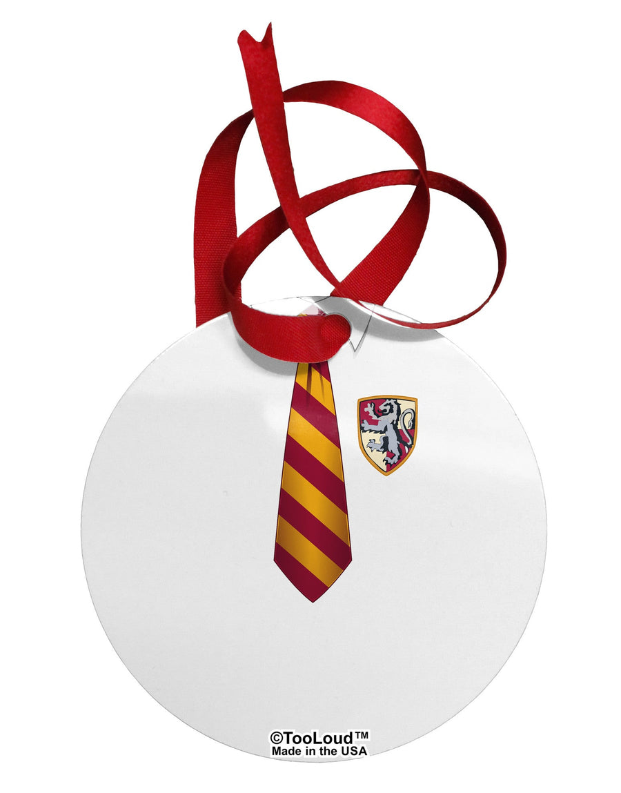 TooLoud Wizard Uniform Red and Yellow Circular Metal Ornament All Over Print-Ornament-TooLoud-White-Davson Sales