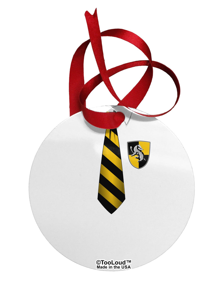 TooLoud Wizard Uniform Yellow and Black AOP Circular Metal Ornament All Over Print-Ornament-TooLoud-White-Davson Sales