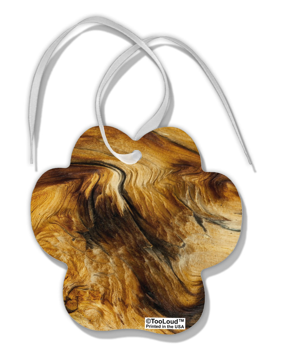 TooLoud Wood Texture AOP Paw Print Shaped Ornament All Over Print-Ornament-TooLoud-White-Davson Sales