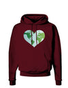 TooLoud World Globe Heart Dark Hoodie Sweatshirt-Hoodie-TooLoud-Maroon-Small-Davson Sales