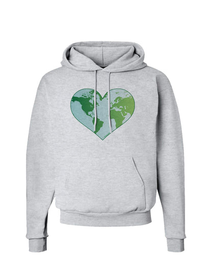 TooLoud World Globe Heart Hoodie Sweatshirt-Hoodie-TooLoud-AshGray-Small-Davson Sales