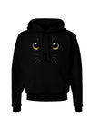 TooLoud Yellow Amber-Eyed Cute Cat Face Dark Hoodie Sweatshirt-Hoodie-TooLoud-Black-Small-Davson Sales