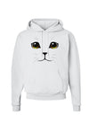 TooLoud Yellow Amber-Eyed Cute Cat Face Hoodie Sweatshirt-Hoodie-TooLoud-White-Small-Davson Sales