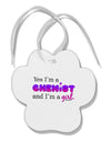 TooLoud Yes I am a Chemist Girl Paw Print Shaped Ornament-Ornament-TooLoud-White-Davson Sales