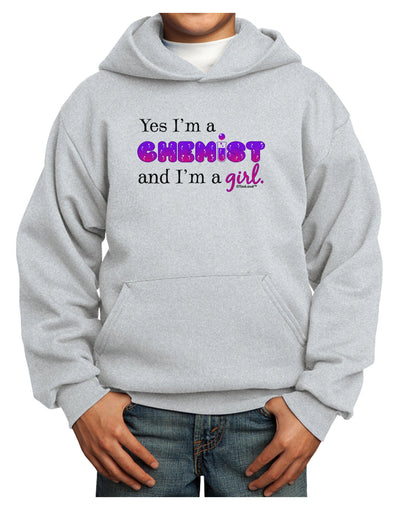 TooLoud Yes I am a Chemist Girl Youth Hoodie Pullover Sweatshirt-Youth Hoodie-TooLoud-Ash-XS-Davson Sales