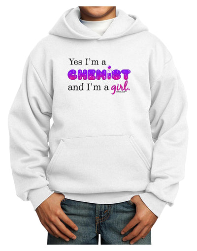 TooLoud Yes I am a Chemist Girl Youth Hoodie Pullover Sweatshirt-Youth Hoodie-TooLoud-White-XS-Davson Sales