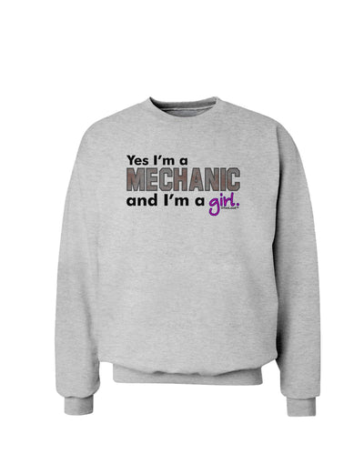 TooLoud Yes I am a Mechanic Girl Sweatshirt-Sweatshirts-TooLoud-AshGray-Small-Davson Sales