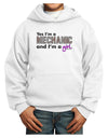 TooLoud Yes I am a Mechanic Girl Youth Hoodie Pullover Sweatshirt-Youth Hoodie-TooLoud-White-XS-Davson Sales