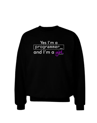 TooLoud Yes I am a Programmer Girl Adult Dark Sweatshirt-Sweatshirts-TooLoud-Black-Small-Davson Sales