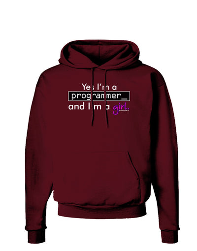 TooLoud Yes I am a Programmer Girl Dark Hoodie Sweatshirt-Hoodie-TooLoud-Maroon-Small-Davson Sales