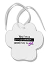 TooLoud Yes I am a Programmer Girl Paw Print Shaped Ornament-Ornament-TooLoud-White-Davson Sales