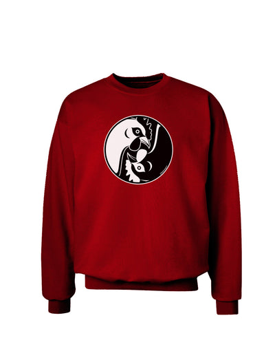 TooLoud Yin Yang Chicken Adult Dark Sweatshirt-Sweatshirts-TooLoud-Deep-Red-Small-Davson Sales