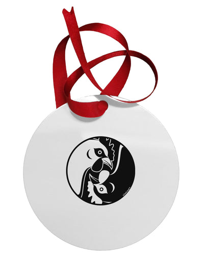 TooLoud Yin Yang Chicken Circular Metal Ornament-Ornament-TooLoud-White-Davson Sales