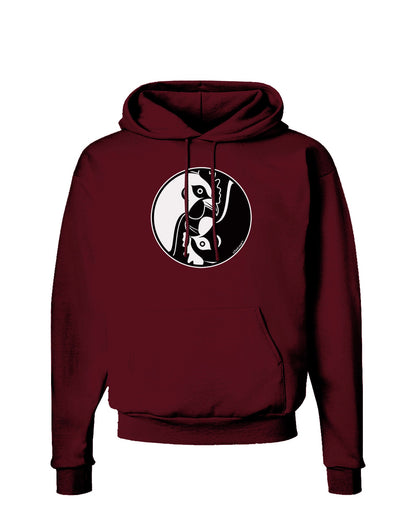 TooLoud Yin Yang Chicken Dark Hoodie Sweatshirt-Hoodie-TooLoud-Maroon-Small-Davson Sales