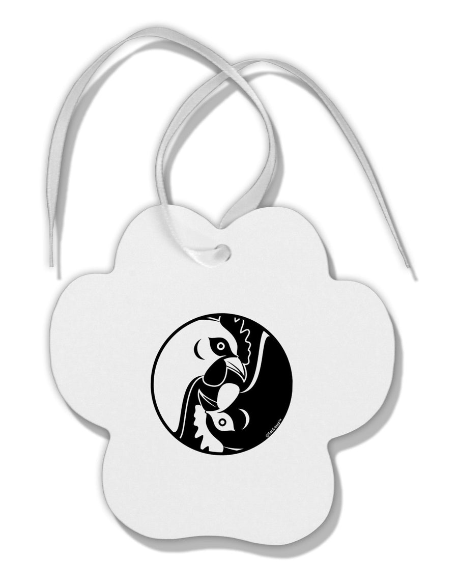 TooLoud Yin Yang Chicken Paw Print Shaped Ornament-Ornament-TooLoud-White-Davson Sales