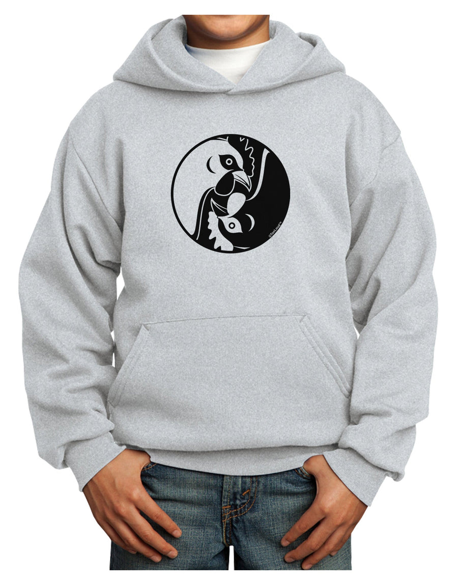 TooLoud Yin Yang Chicken Youth Hoodie Pullover Sweatshirt-Youth Hoodie-TooLoud-White-XS-Davson Sales