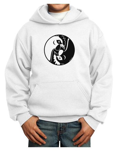 TooLoud Yin Yang Chicken Youth Hoodie Pullover Sweatshirt-Youth Hoodie-TooLoud-White-XS-Davson Sales