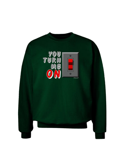 TooLoud You Turn Me On Switch Adult Dark Sweatshirt-Sweatshirts-TooLoud-Deep-Forest-Green-Small-Davson Sales