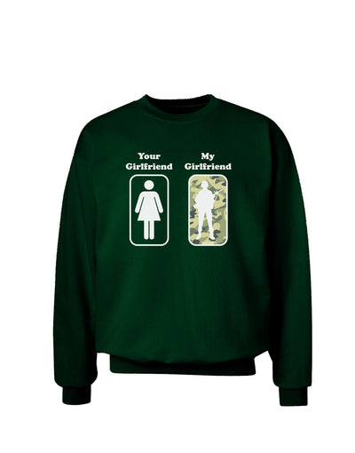TooLoud Your Girlfriend My Girlfriend Military Adult Dark Sweatshirt-Sweatshirt-TooLoud-Deep-Forest-Green-Small-Davson Sales