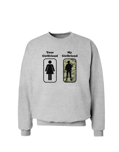 TooLoud Your Girlfriend My Girlfriend Military Sweatshirt-Sweatshirt-TooLoud-AshGray-Small-Davson Sales