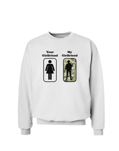 TooLoud Your Girlfriend My Girlfriend Military Sweatshirt-Sweatshirt-TooLoud-White-Small-Davson Sales