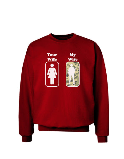 TooLoud Your Wife My Wife Military Adult Dark Sweatshirt-Sweatshirt-TooLoud-Deep-Red-Small-Davson Sales