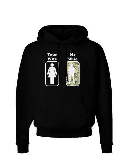 TooLoud Your Wife My Wife Military Dark Hoodie Sweatshirt-Hoodie-TooLoud-Black-Small-Davson Sales