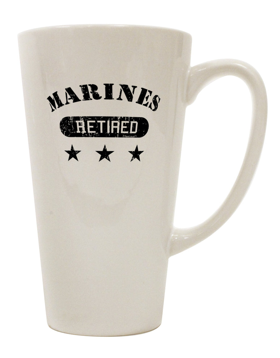 TooLoud's Expertly Crafted 16 Ounce Conical Latte Coffee Mug for Retired Marines - Perfect for Savoring Every Sip-Conical Latte Mug-TooLoud-White-Davson Sales