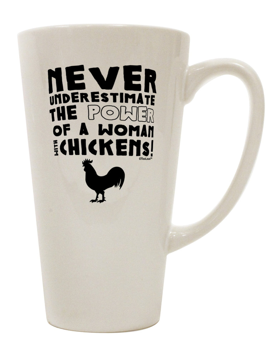 TooLoud's Expertly Crafted 16 Ounce Conical Latte Coffee Mug - Perfect for the Woman with a Love for Chickens-Conical Latte Mug-TooLoud-White-Davson Sales