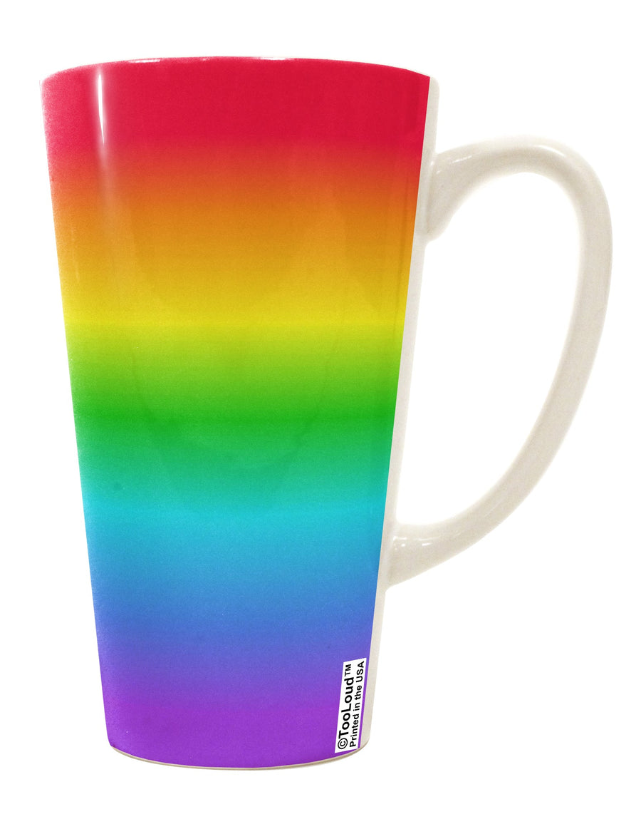 TooLoud's Expertly Crafted 16 Ounce Conical Latte Coffee Mug with Horizontal Rainbow Gradient - Perfect for Sipping in Style-Conical Latte Mug-TooLoud-White-Davson Sales