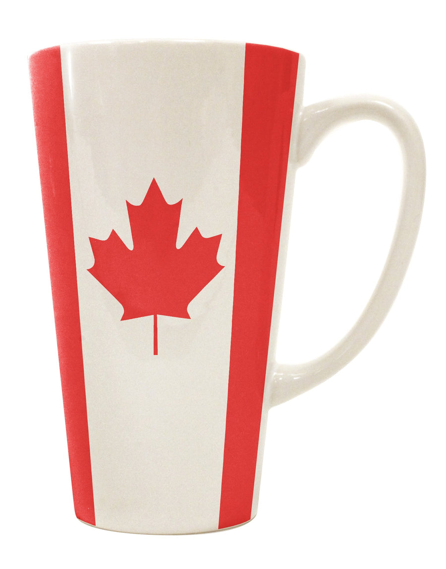 TooLoud's Expertly Crafted Canadian Flag All Over 16 Ounce Conical Latte Coffee Mug - Perfect for Beverage Enthusiasts-Conical Latte Mug-TooLoud-White-Davson Sales