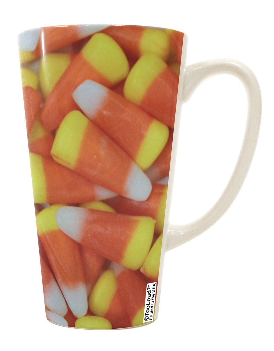 TooLoud's Expertly Crafted Candy Corn 16 Ounce Conical Latte Coffee Mug - Perfect for Drinkware Enthusiasts-Conical Latte Mug-TooLoud-White-Davson Sales