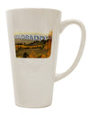 TooLoud's Expertly Crafted Colorado Postcard Gentle Sunrise 16 Ounce Conical Latte Coffee Mug - Perfect for Drinkware Enthusiasts-Conical Latte Mug-TooLoud-White-Davson Sales