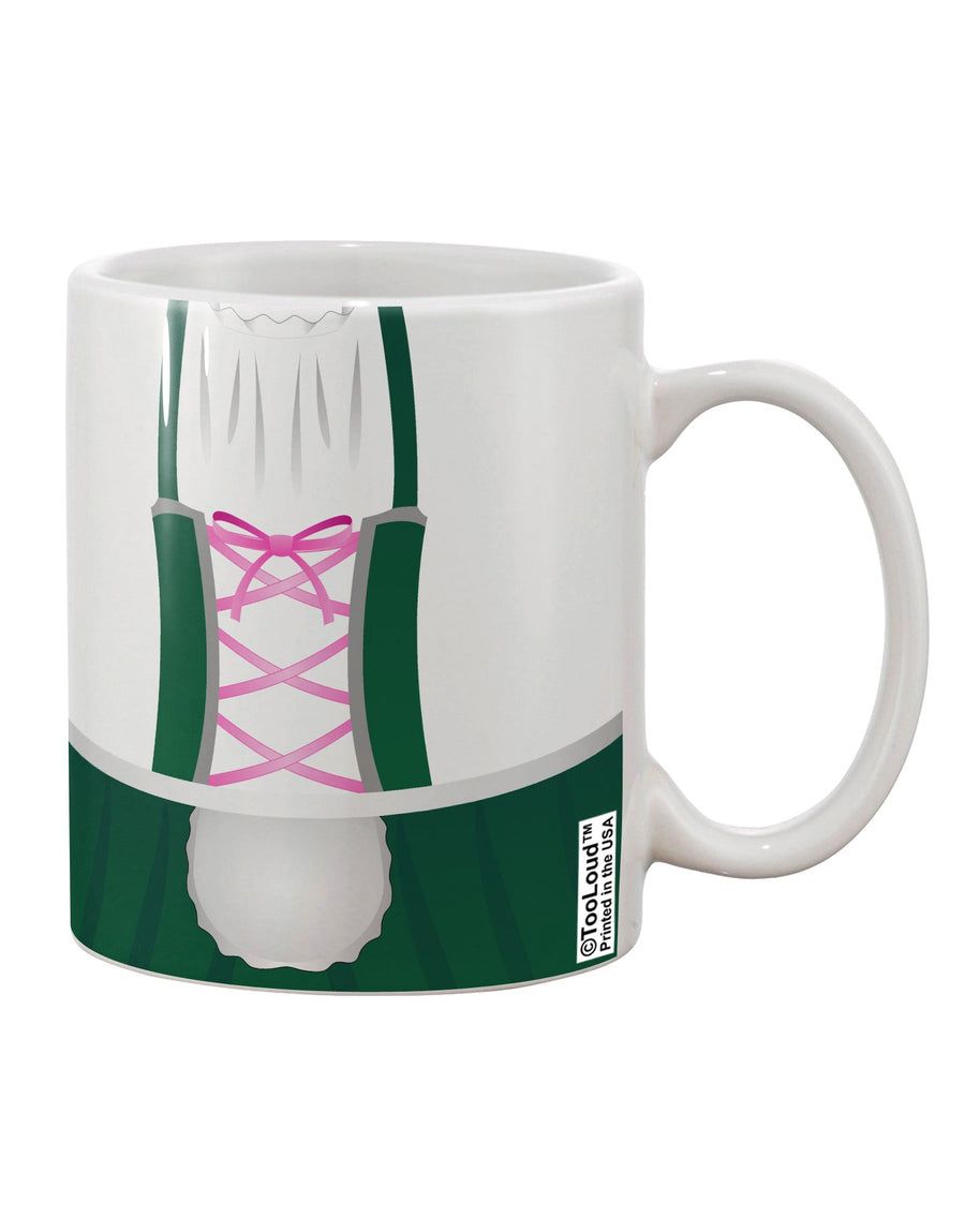 TooLoud's Expertly Crafted Dirndl Costume Green Printed 11 oz Coffee Mug - Perfect for Sipping in Style-11 OZ Coffee Mug-TooLoud-White-Davson Sales