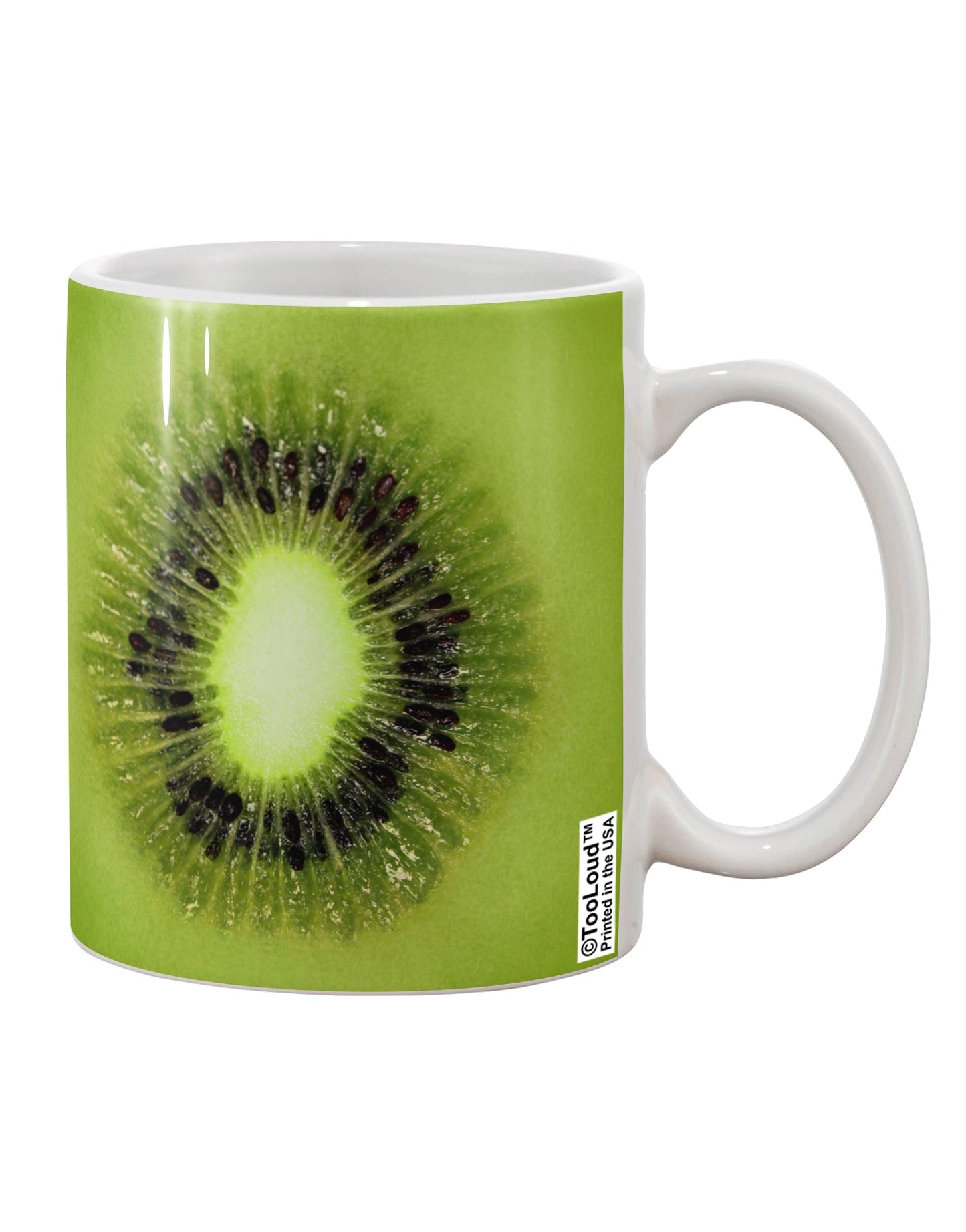 TooLoud's Expertly Crafted Kiwi Fruit Printed 11 oz Coffee Mug - Perfect for Sipping in Style-11 OZ Coffee Mug-TooLoud-White-Davson Sales