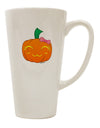 TooLoud's Expertly Crafted Kyu-T Face Pumpkin 16 Ounce Conical Latte Coffee Mug - Perfect for Drinkware Enthusiasts-Conical Latte Mug-TooLoud-White-Davson Sales