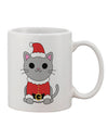 TooLoud's Expertly Crafted Mr. Whiskerton Santa Suit - Christmas Printed 11 oz Coffee Mug - Perfect for Festive Sipping-11 OZ Coffee Mug-TooLoud-White-Davson Sales