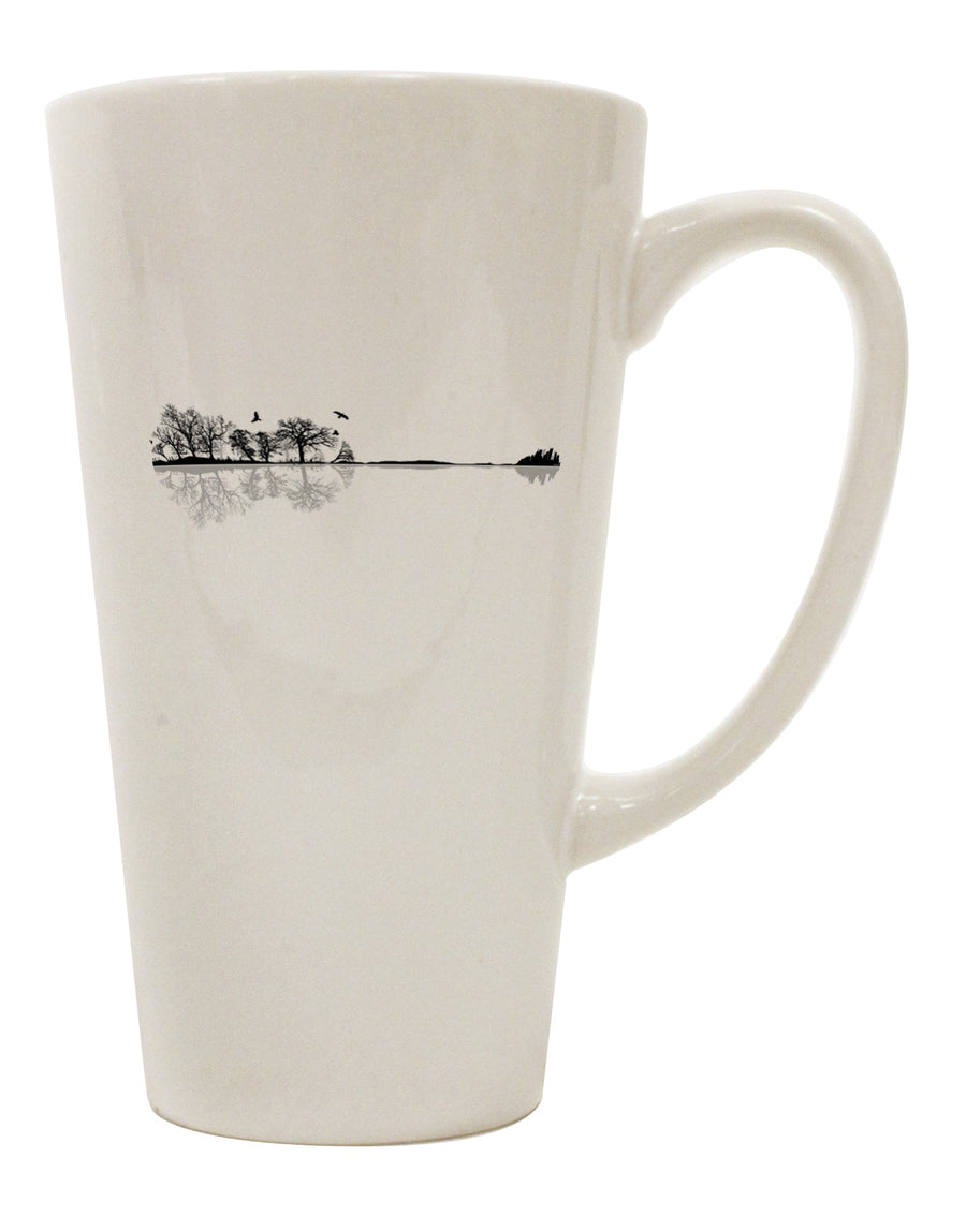 TooLoud's Expertly Crafted Nature's Harmony Guitar 16 Ounce Conical Latte Coffee Mug - Perfect for Drinkware Enthusiasts-Conical Latte Mug-TooLoud-White-Davson Sales