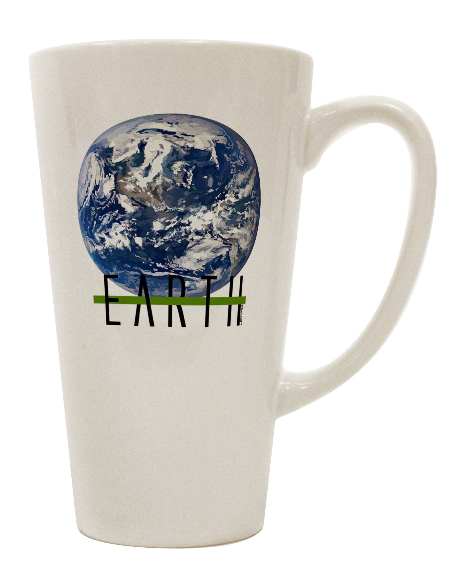 TooLoud's Expertly Crafted Planet Earth Conical Latte Coffee Mug - Perfect for Savoring Your Favorite Beverages-Conical Latte Mug-TooLoud-White-Davson Sales