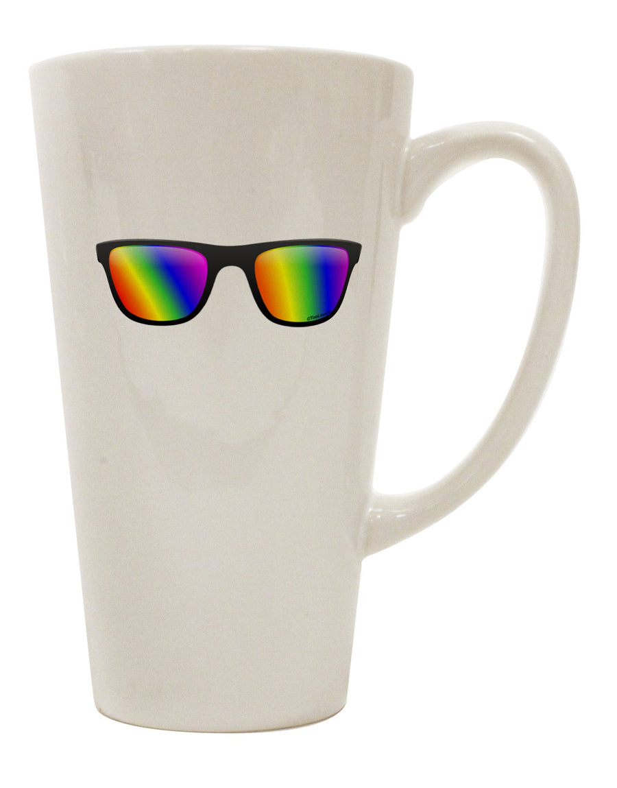 TooLoud's Expertly Crafted Pride Rainbow Lenses 16 Ounce Conical Latte Coffee Mug - Perfect for Discerning Drinkware Enthusiasts-Conical Latte Mug-TooLoud-White-Davson Sales